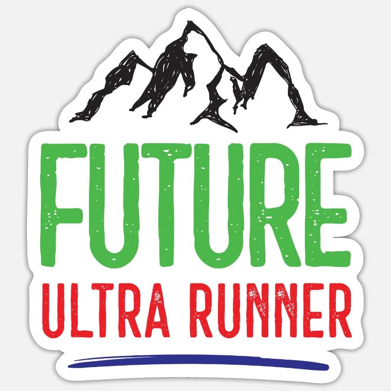 Futur Ultra Runner - Sticker taille S (10 x 10 cm) - blanc mat
