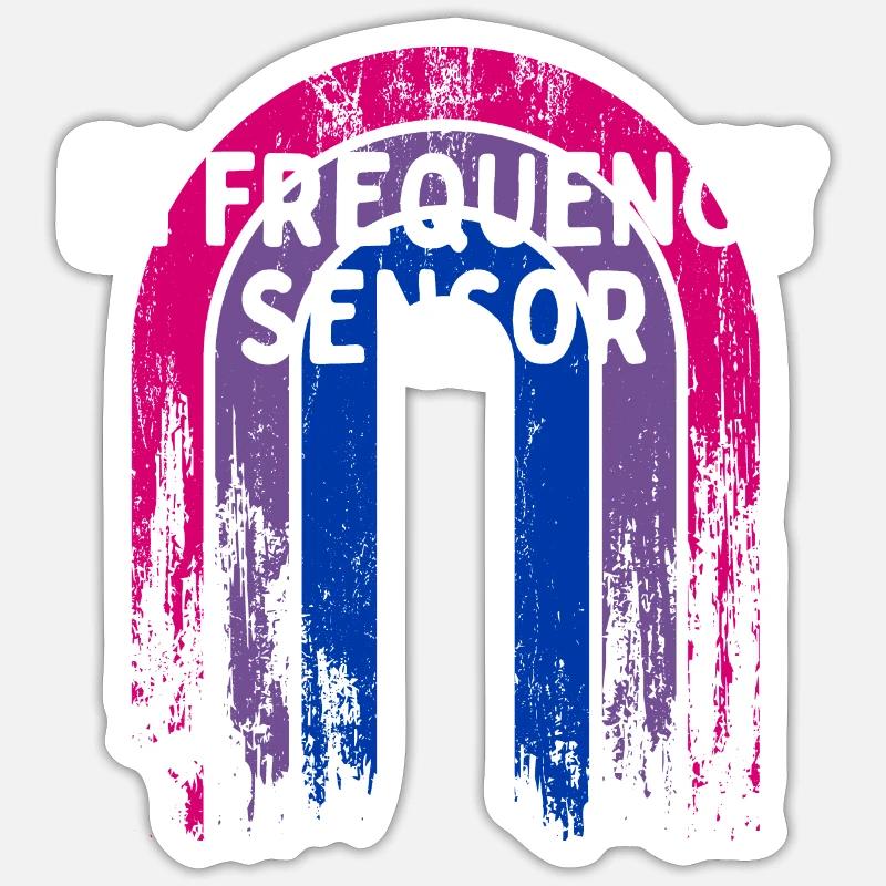 Bi Frequency Sensor Bisexual Pun Bi Pride Joke Sticker size S (10 x 10 cm)