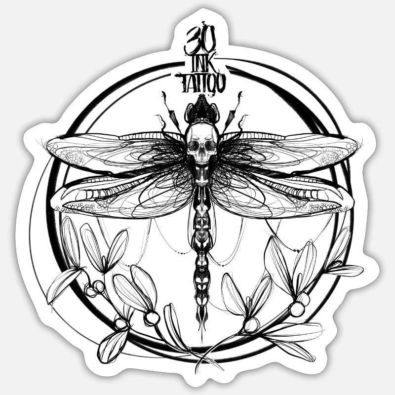 DragonFly 2 - Sticker Größe S (10 x 10 cm) - Mattweiß