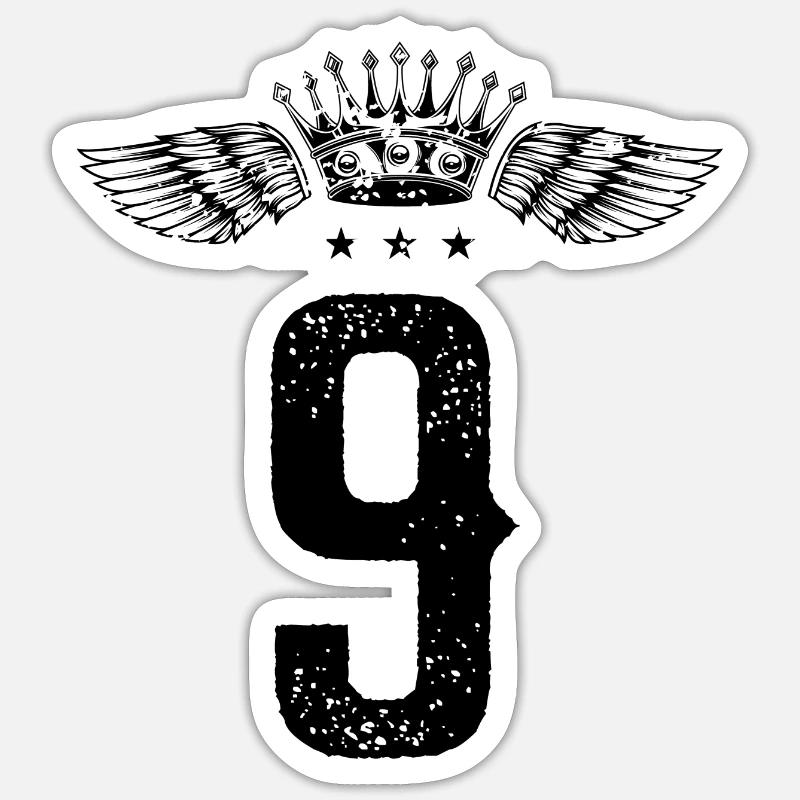 9 Couronne numérique - Sticker taille S (10 x 10 cm) - blanc mat