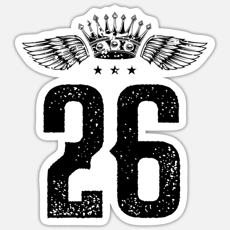 26 Couronne numérique - Sticker taille S (10 x 10 cm) - blanc mat