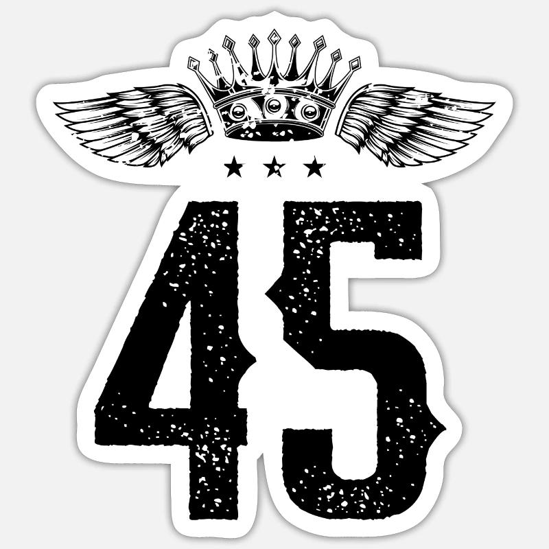 45 Couronne numérique - Sticker taille S (10 x 10 cm) - blanc mat