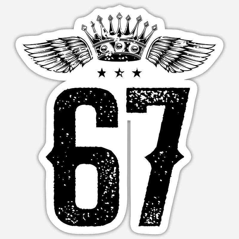 67 Number crown Sticker size S (10 x 10 cm)