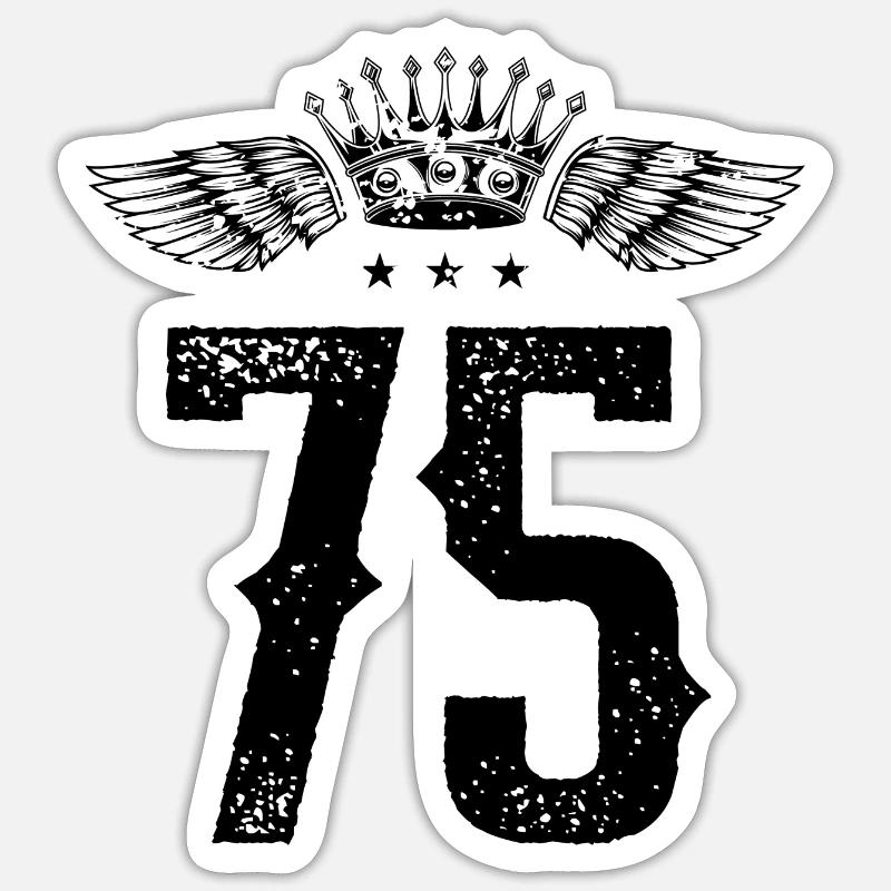 75 Couronne numérique - Sticker taille S (10 x 10 cm) - blanc mat