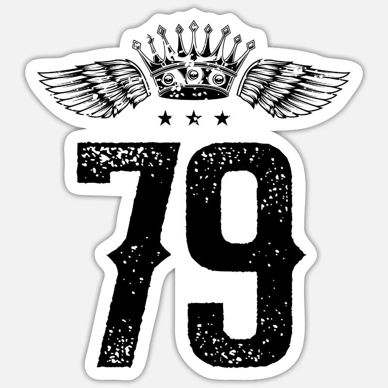 79 Couronne numérique - Sticker taille S (10 x 10 cm) - blanc mat