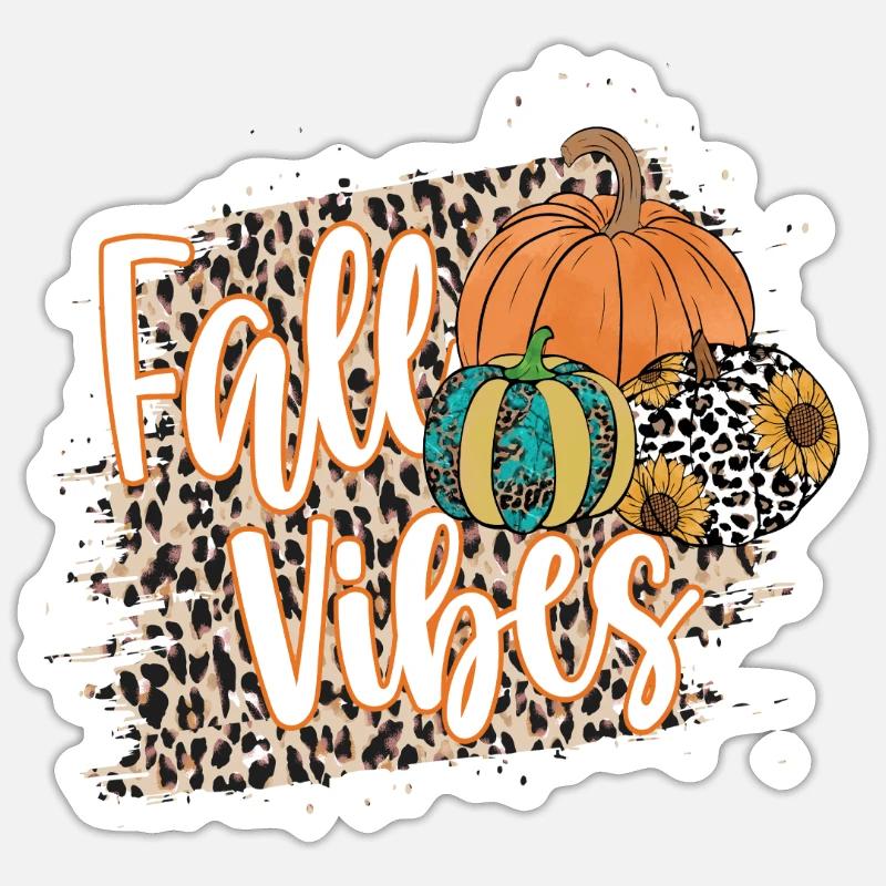 Vibrations automnales - Sticker taille S (10 x 10 cm) - blanc mat