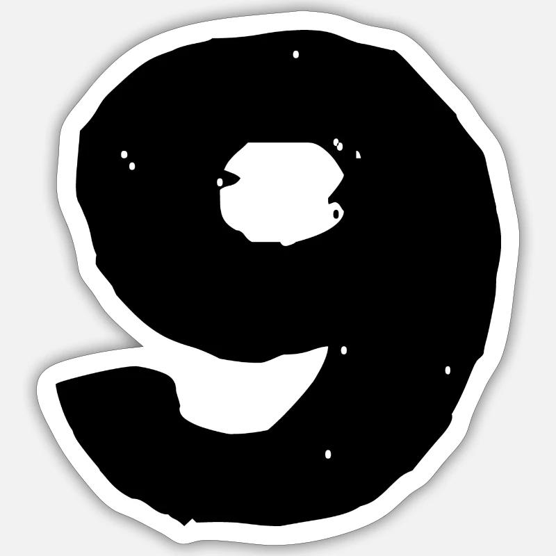 9 Maillot numéro - Sticker taille S (10 x 10 cm) - blanc mat