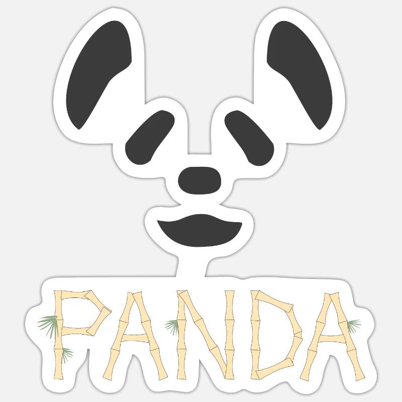 Le Panda - Sticker taille S (10 x 10 cm) - blanc mat