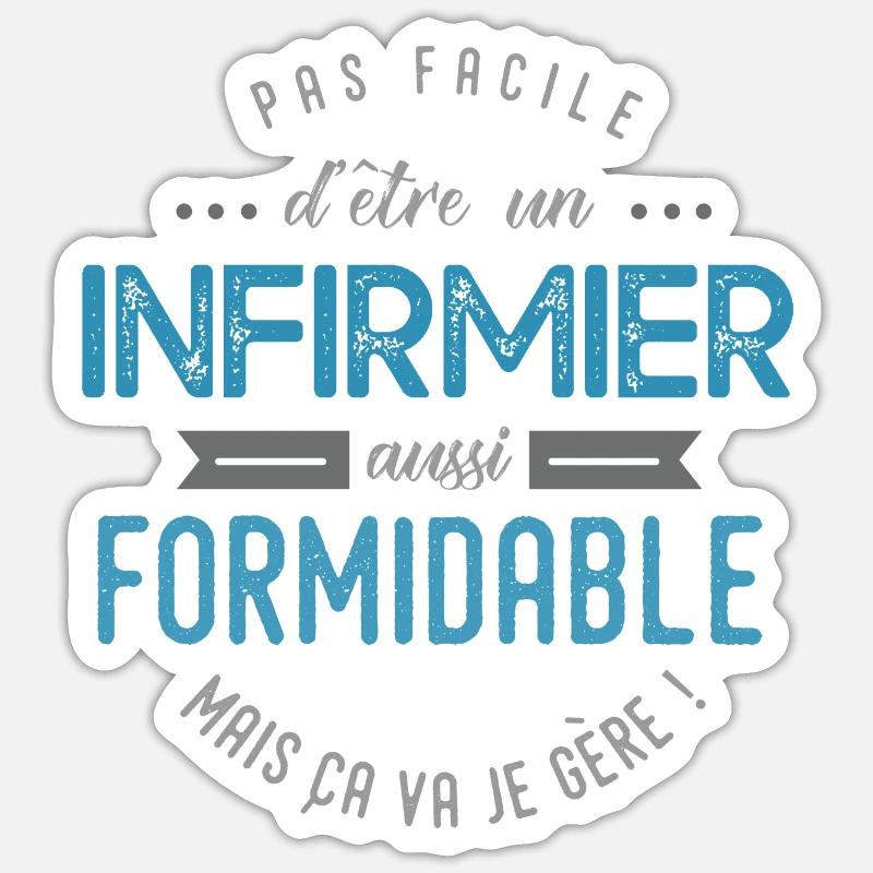 infirmier formidable Sticker taille S (10 x 10 cm)