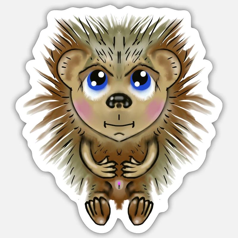 hérisson - Sticker taille S (10 x 10 cm) - blanc mat