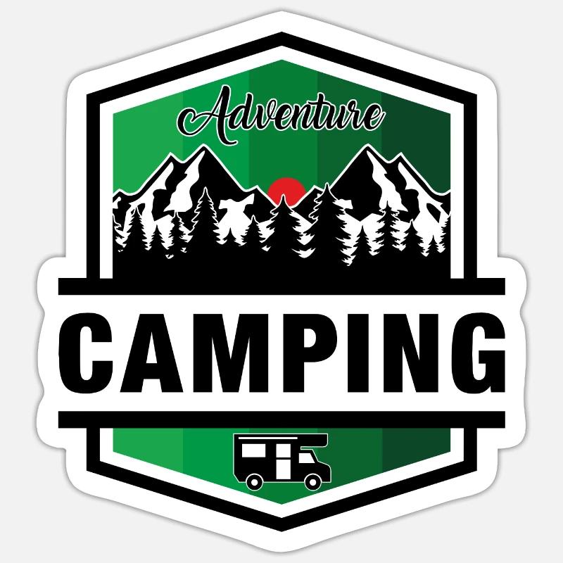 Camping - Sticker Größe S (10 x 10 cm) - Mattweiß
