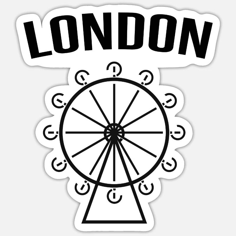 Londres - Sticker taille S (10 x 10 cm) - blanc mat