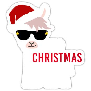 no christmas drama lama christmas gift - Sticker size S (10 x 10 cm) - white matte - Front