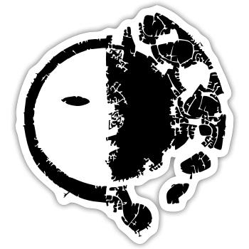 Sun Moon Mosaic Astrology Symbol Vector 1 - Sticker size S (10 x 10 cm) - white matte - Front