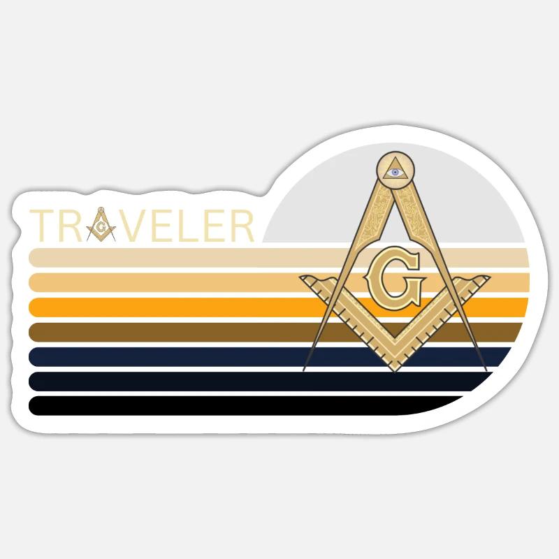 Freemasons Freemasonry Compass Tshirt Sticker size S (10 x 10 cm)