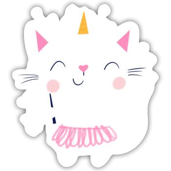 Cat Unicorn Fairy - Sticker size S (10 x 10 cm) - white matte - Front