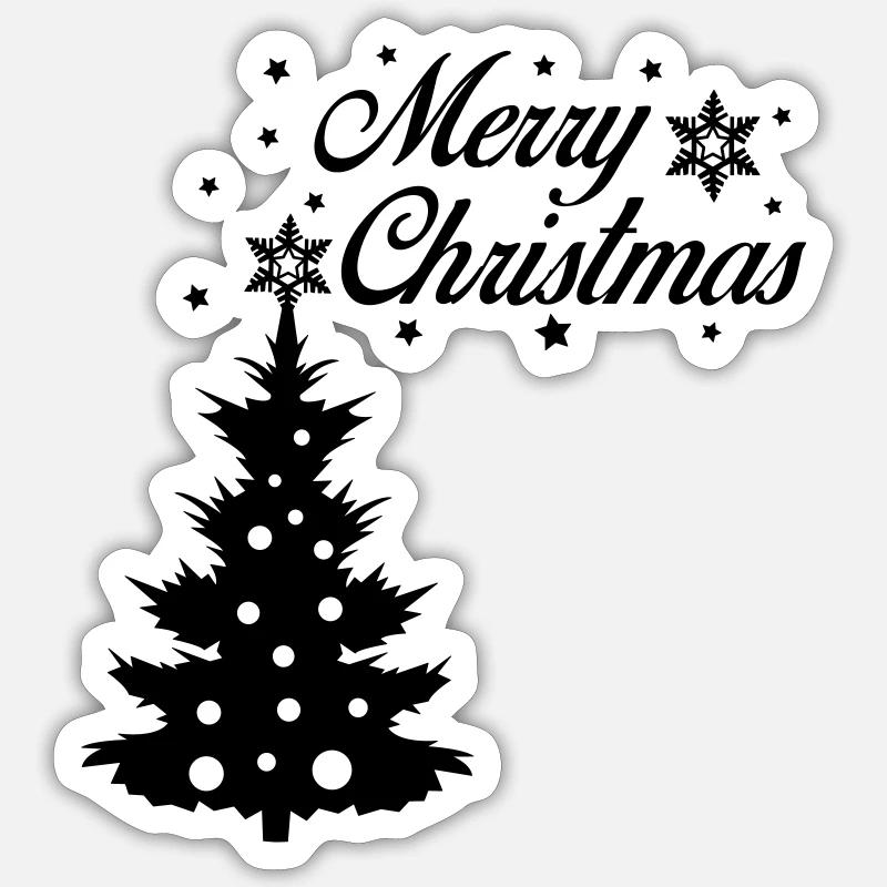 Joyeux Noël - Sticker taille S (10 x 10 cm) - blanc mat