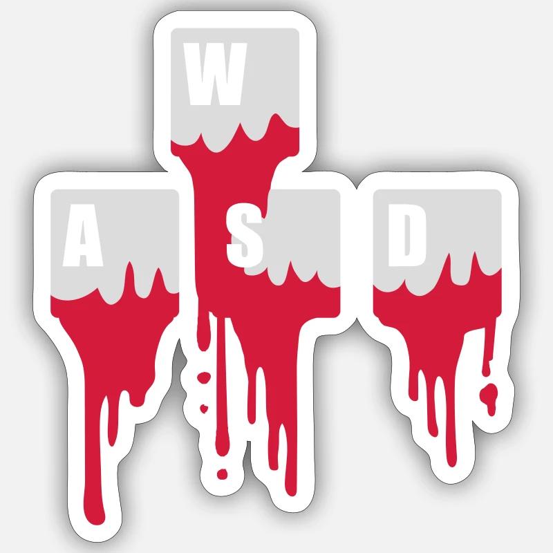 Computer Keyboard Keys WASD - Sticker size S (10 x 10 cm) - white matte