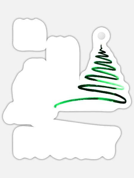 Hockey-xmas Weihnachtsfeier "Ho Ho Ho Feldhockey" - Sticker Größe S (10 x 10 cm) - Mattweiß