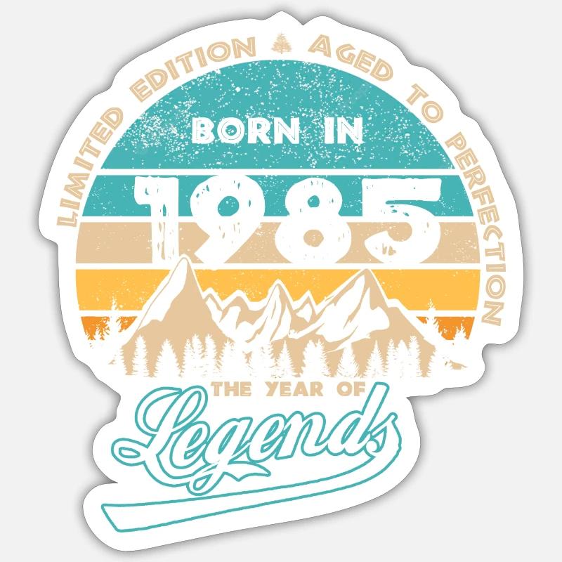 Légendes 1985 - Sticker taille S (10 x 10 cm) - blanc mat