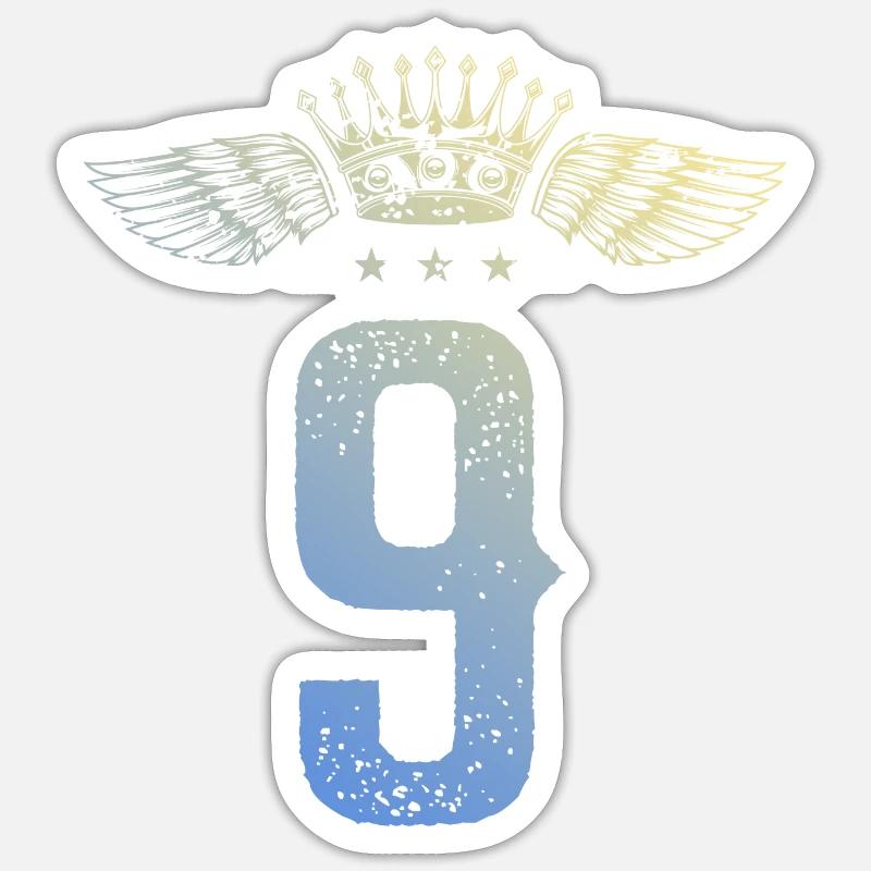 9 Number crown - Sticker size S (10 x 10 cm) - white matte