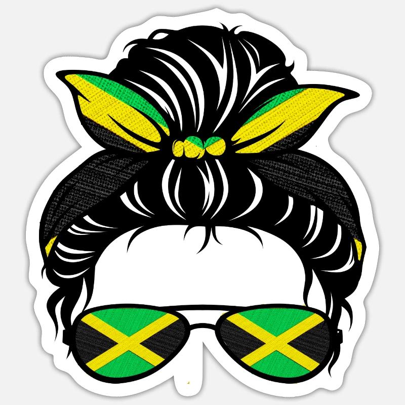 Lunettes de soleil Jamaïque drapeau - Sticker taille S (10 x 10 cm) - blanc mat