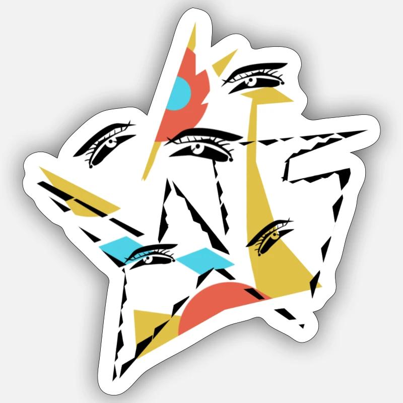 Vision abstraite - Sticker taille S (10 x 10 cm) - blanc mat