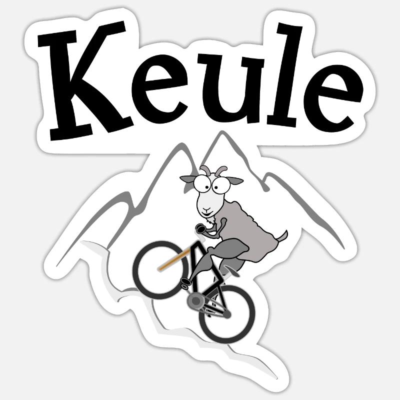 MTB Keule Bergziege - Sticker Größe S (10 x 10 cm) - Mattweiß