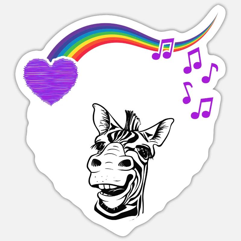 LGTB Zebra Regenbogen pride queer Zebrafell - Sticker Größe S (10 x 10 cm) - Mattweiß