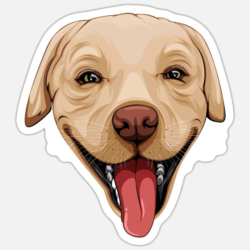Happy Labrador - Sticker size S (10 x 10 cm) - white matte