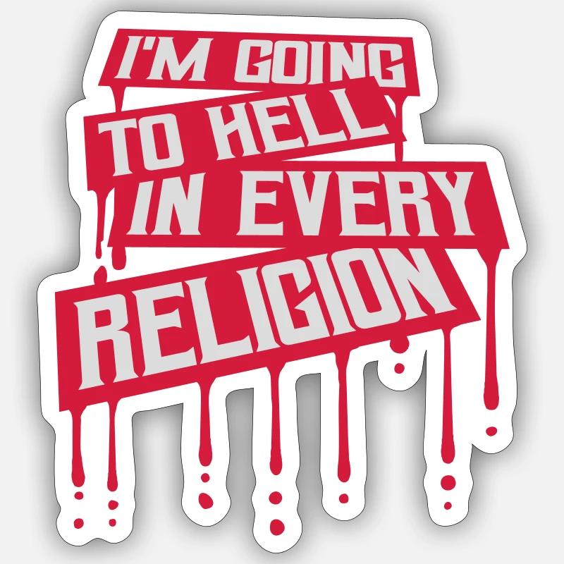 in going to hell Sticker size S (10 x 10 cm)