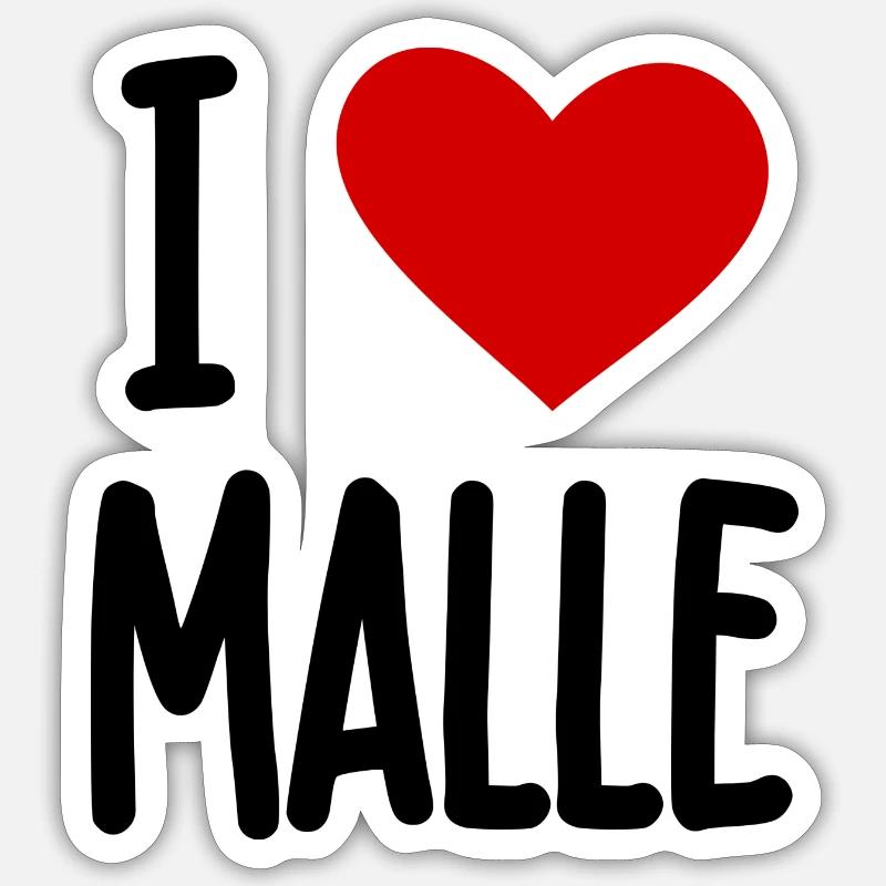 J’adore Malle - Sticker taille S (10 x 10 cm) - blanc mat