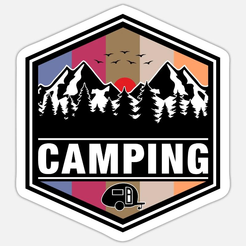 Camping - Sticker Größe S (10 x 10 cm) - Mattweiß