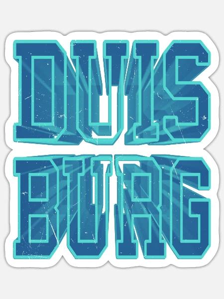 Duisburg Deutschland Stadt 3D Schrift Skyline - Sticker Größe S (10 x 10 cm) - Mattweiß