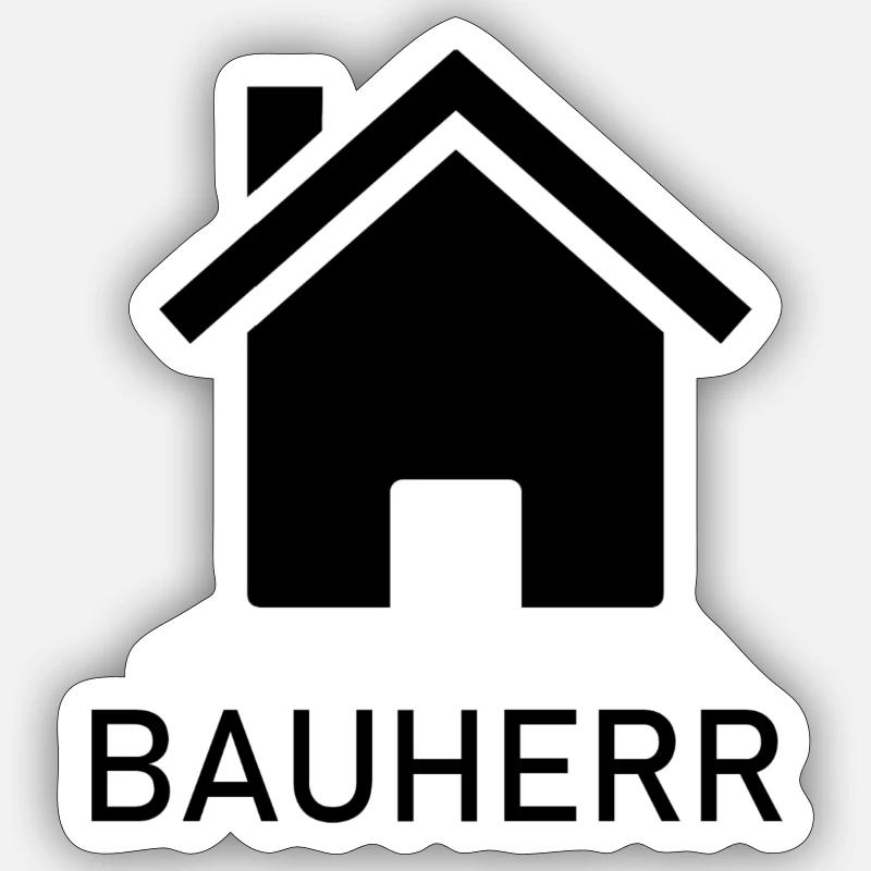 Bauherr - Sticker Größe S (10 x 10 cm) - Mattweiß