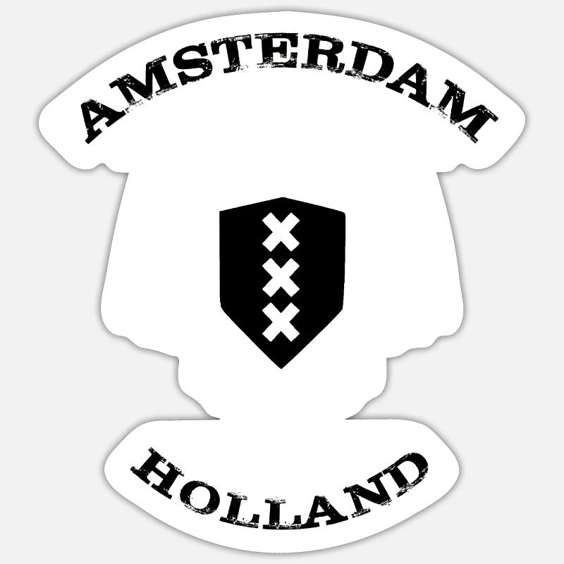 Amsterdam - Sticker taille S (10 x 10 cm) - blanc mat