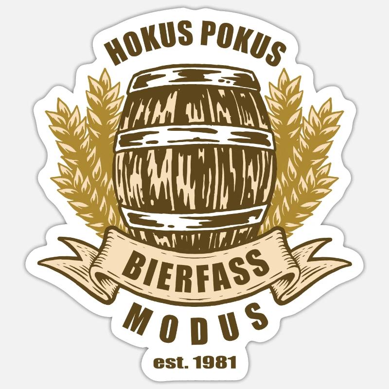 Beer keg mode - Sticker size S (10 x 10 cm) - white matte