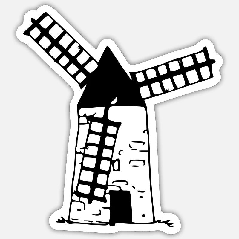 Windmil - Sticker taille S (10 x 10 cm) - blanc mat