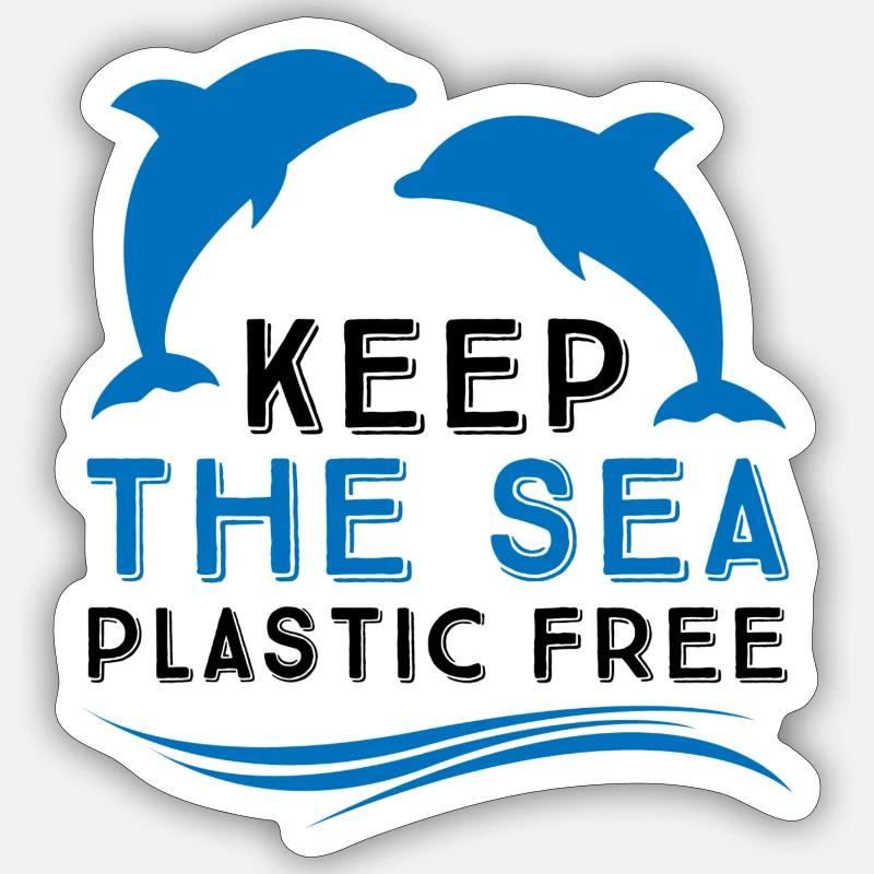Marine pollution - Sticker size S (10 x 10 cm) - white matte