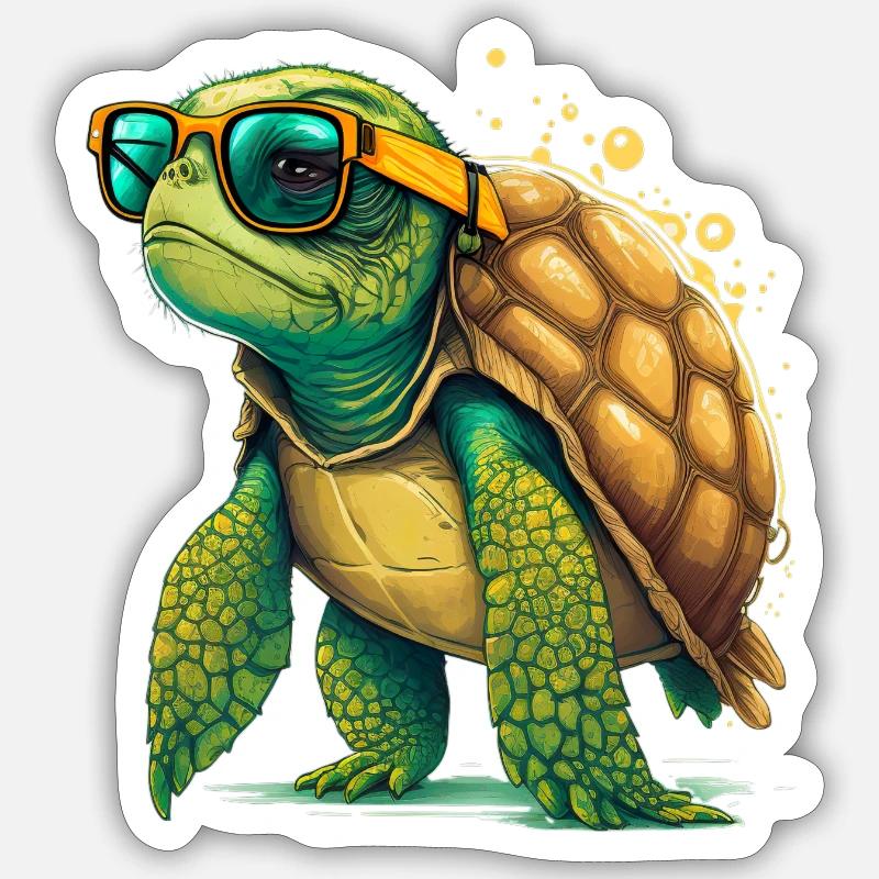 Tartaruga vecchia Sticker formato S (10 x 10 cm)