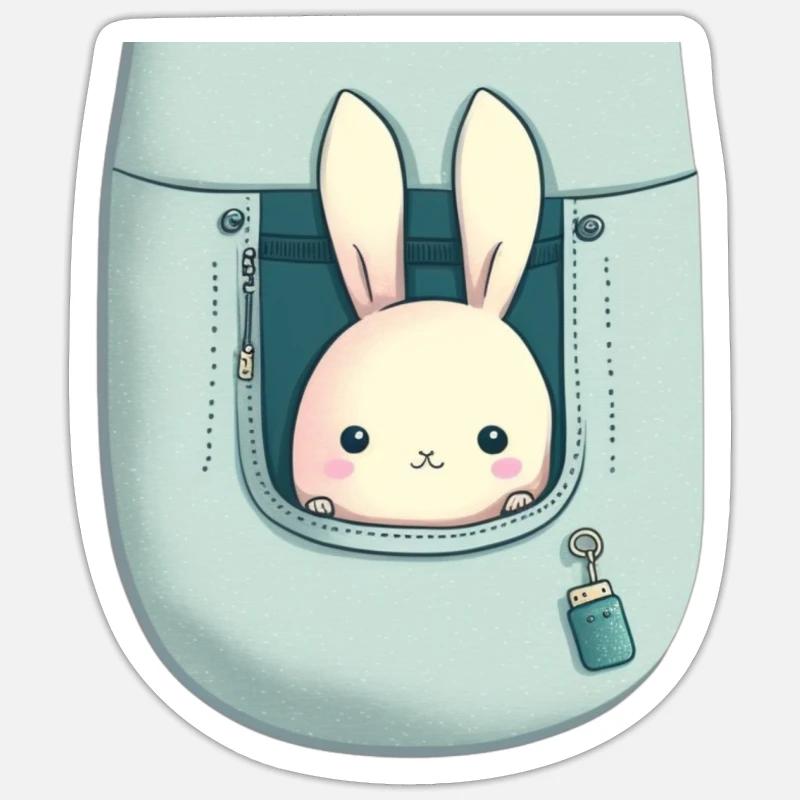 Kawaii rabbit! - Sticker size S (10 x 10 cm) - white matte