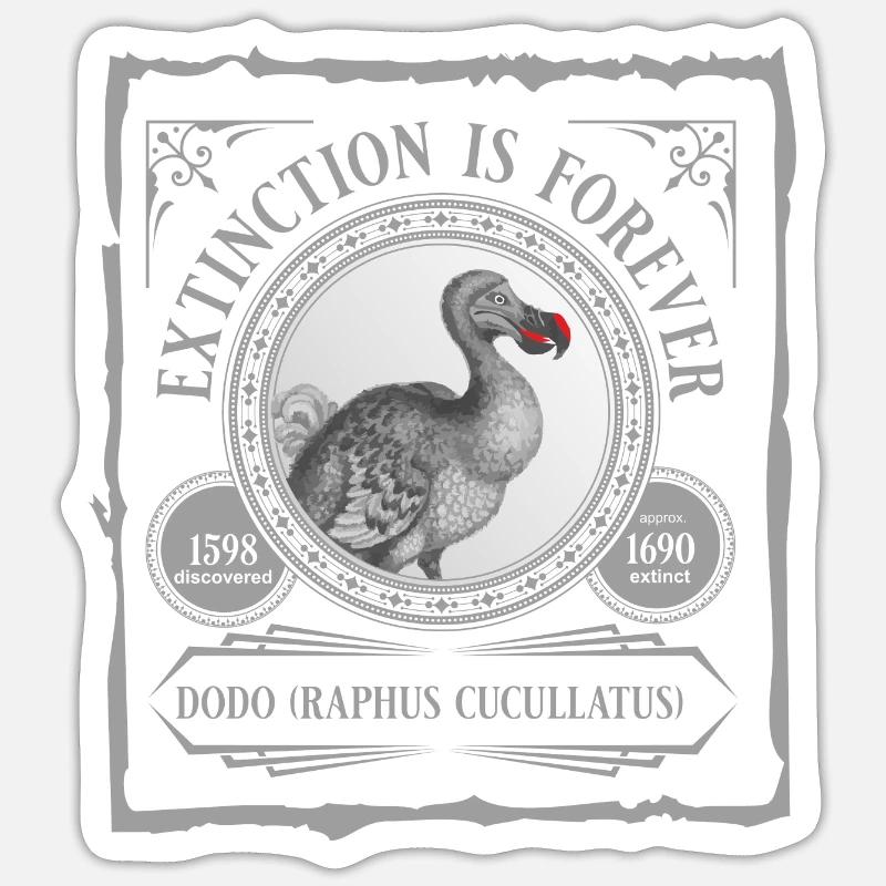 DEAD like a DODO - Sticker Größe S (10 x 10 cm) - Mattweiß