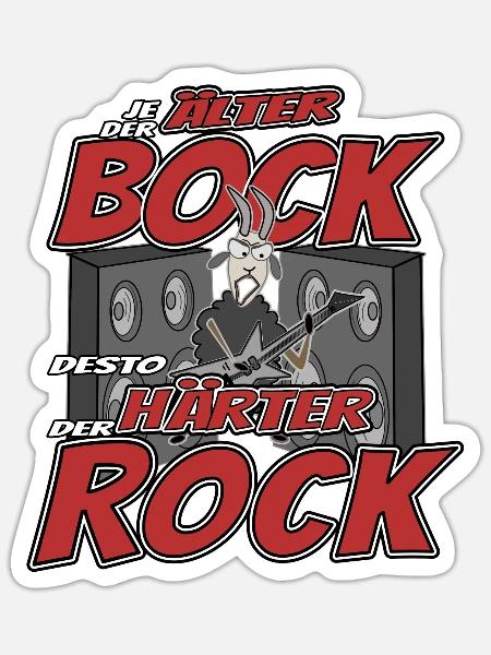 Hardrock alter Bock Geburtstag - Sticker Größe S (10 x 10 cm) - Mattweiß