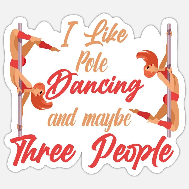 Pole Dance Tanzen Pole Dance Tänzerin - Sticker Größe S (10 x 10 cm) - Mattweiß