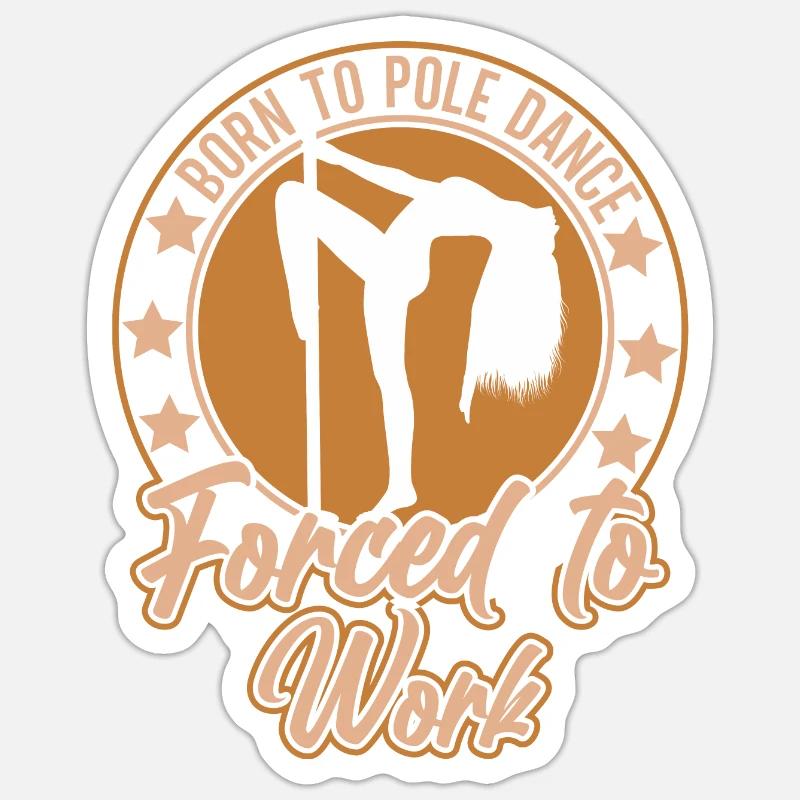Pole Dance Danse Pole Dance Danseur - Sticker taille S (10 x 10 cm) - blanc mat