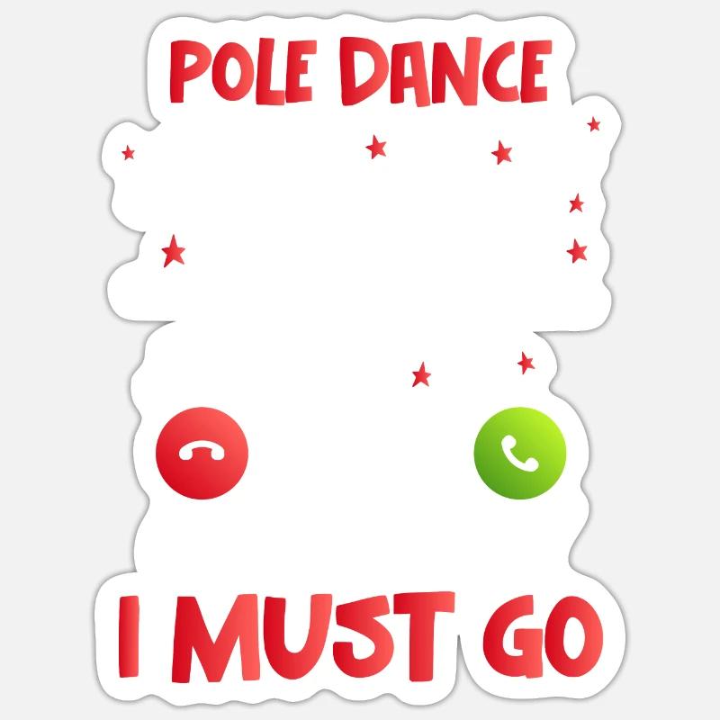Pole Dance Dancing Pole Dance Dancer - Sticker size S (10 x 10 cm) - white matte