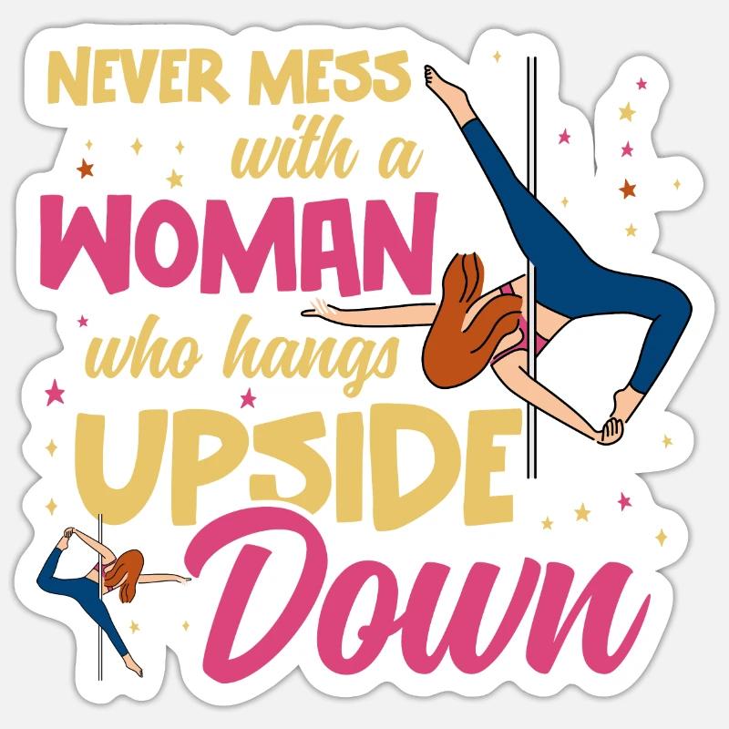 Pole Dance Danse Pole Dance Danseur - Sticker taille S (10 x 10 cm) - blanc mat