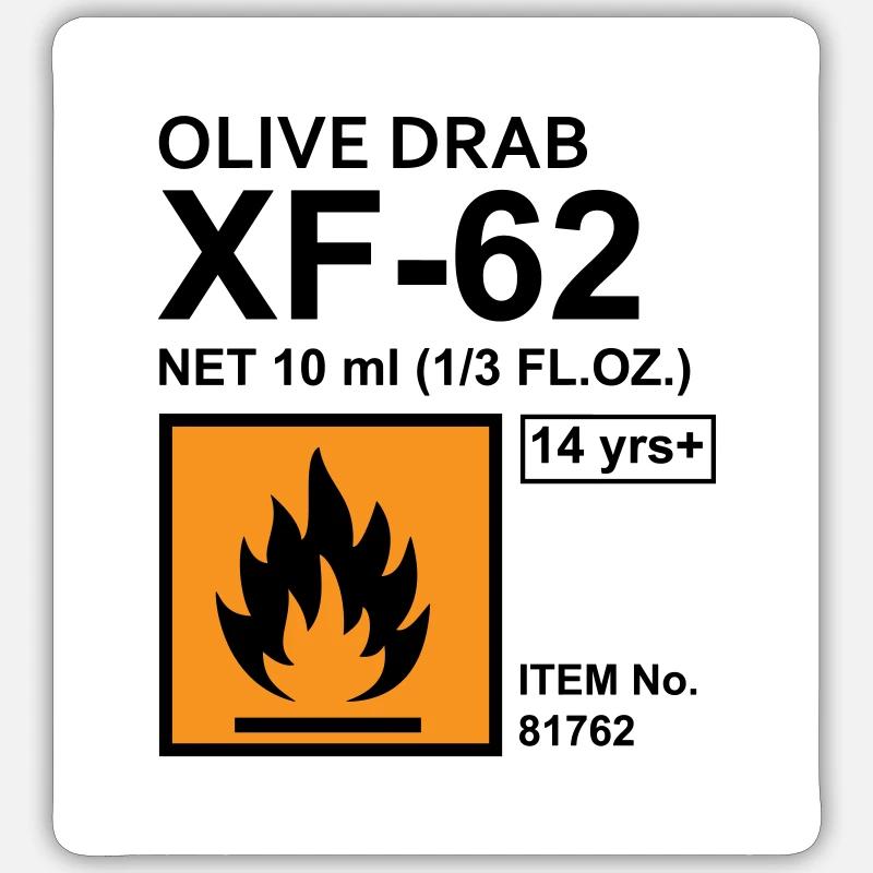 Olive Drab Étiquette de couleur Sticker taille S (10 x 10 cm)