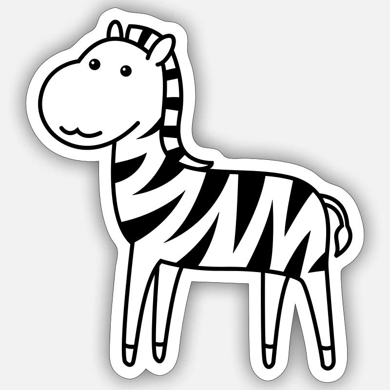 Zebra Comic Tier Sticker Größe S (10 x 10 cm)