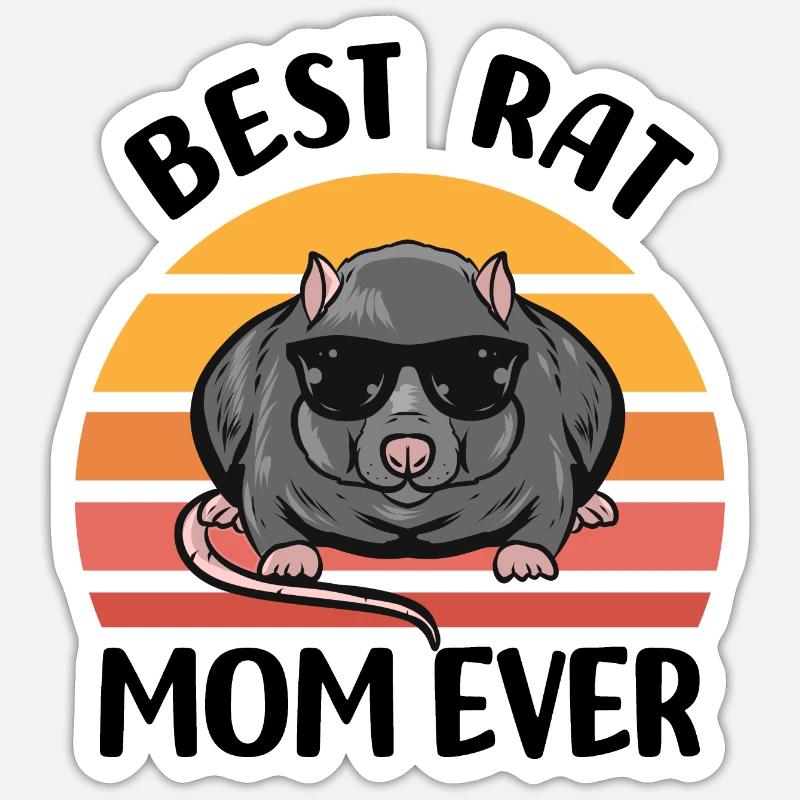 Rats - Sticker taille S (10 x 10 cm) - blanc mat